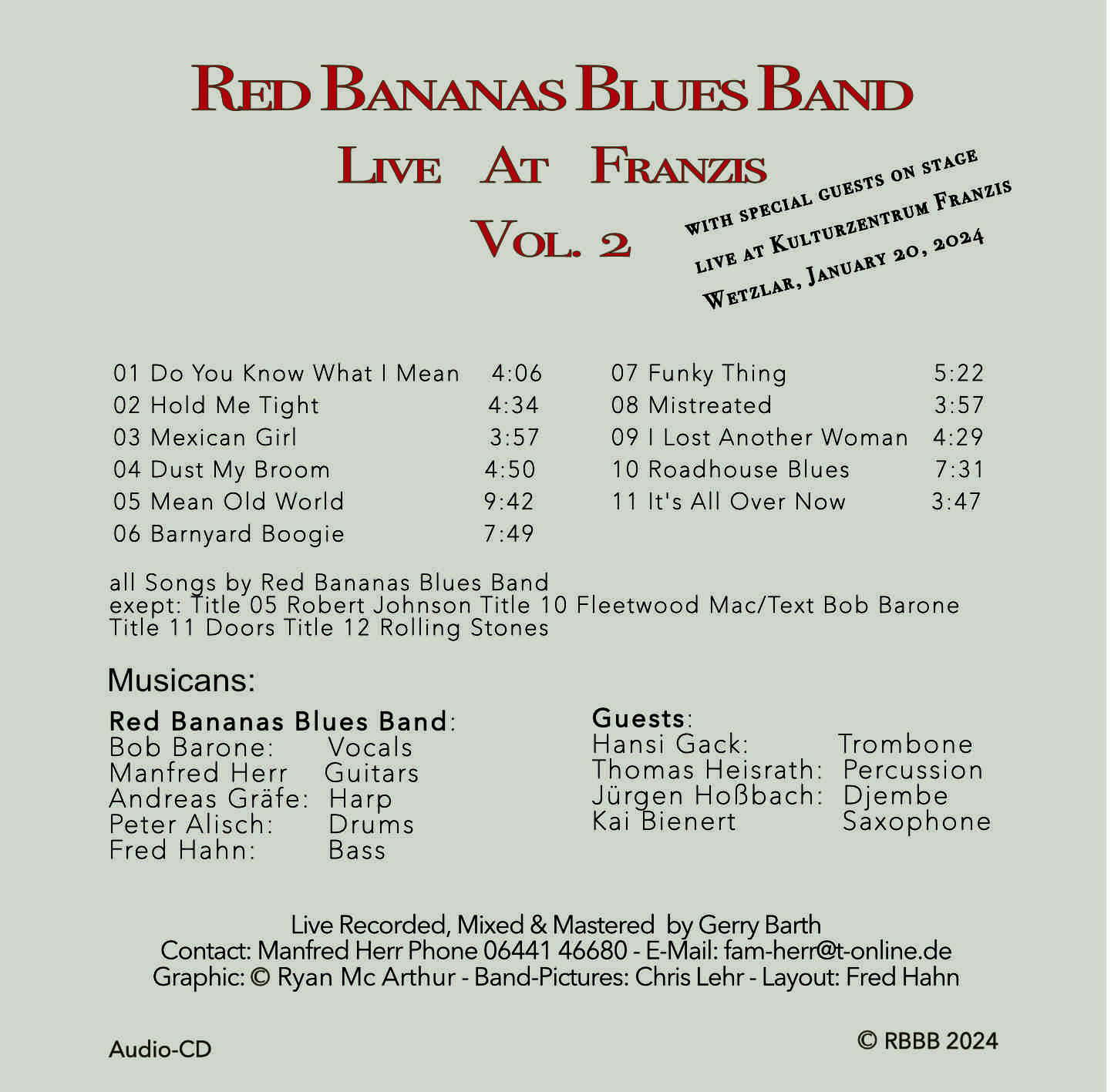 RBBB CD 2024 -  Live at Franzis